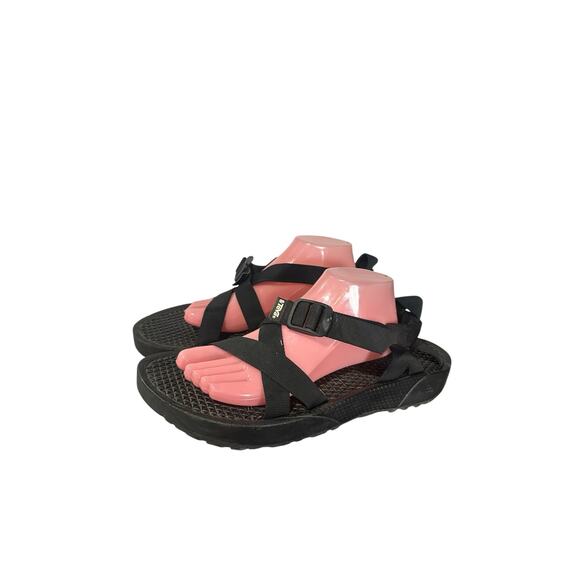 TEVA Men’s Sz 11 6815 Black Fabric Adjustable Chaco Like Strap Sport Sandals - Picture 1 of 8
